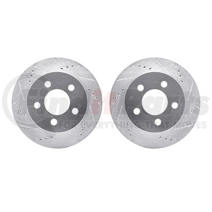 7002-42012 by DYNAMIC FRICTION COMPANY - Brake Rotors - Drilled & Slotted - Silver