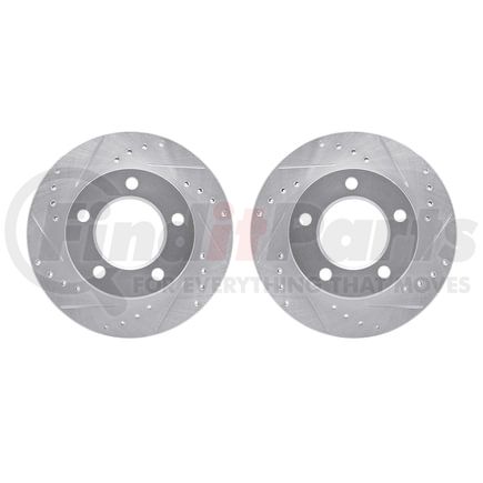 7002-42013 by DYNAMIC FRICTION COMPANY - Brake Rotors - Drilled & Slotted - Silver