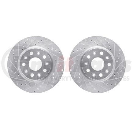 7002-42023 by DYNAMIC FRICTION COMPANY - Brake Rotors - Drilled & Slotted - Silver