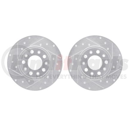 7002-42024 by DYNAMIC FRICTION COMPANY - Brake Rotors - Drilled & Slotted - Silver