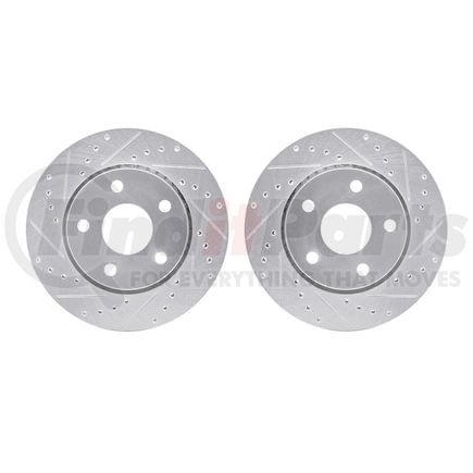 7002-42021 by DYNAMIC FRICTION COMPANY - Brake Rotors - Drilled & Slotted - Silver