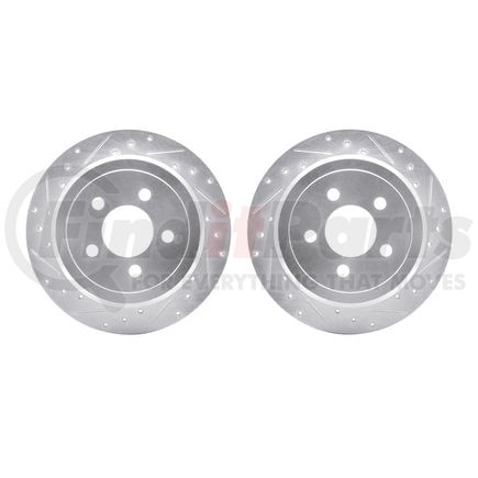 7002-42028 by DYNAMIC FRICTION COMPANY - Brake Rotors - Drilled & Slotted - Silver