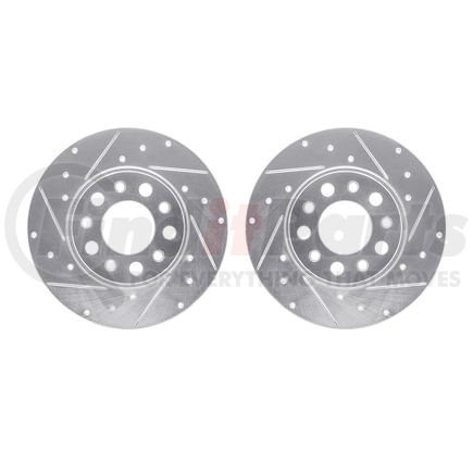 7002-42029 by DYNAMIC FRICTION COMPANY - Brake Rotors - Drilled & Slotted - Silver