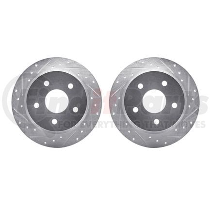 7002-42034 by DYNAMIC FRICTION COMPANY - Brake Rotors - Drilled & Slotted - Silver