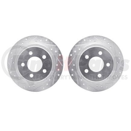 7002-42036 by DYNAMIC FRICTION COMPANY - Brake Rotors - Drilled & Slotted - Silver