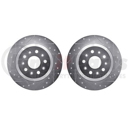 7002-42039 by DYNAMIC FRICTION COMPANY - Brake Rotors - Drilled & Slotted - Silver