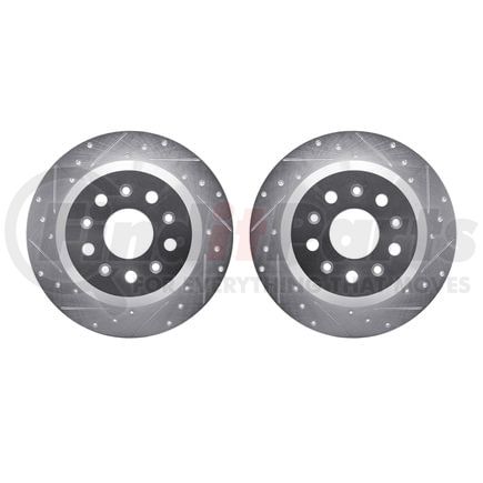 7002-42038 by DYNAMIC FRICTION COMPANY - Brake Rotors - Drilled & Slotted - Silver