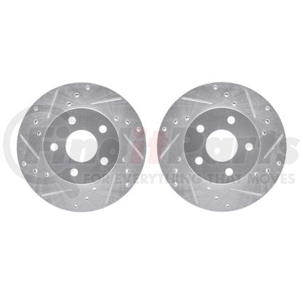 7002-45002 by DYNAMIC FRICTION COMPANY - Brake Rotors - Drilled & Slotted - Silver