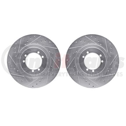 7002-44001 by DYNAMIC FRICTION COMPANY - Brake Rotors - Drilled & Slotted - Silver