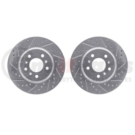 7002-45009 by DYNAMIC FRICTION COMPANY - Brake Rotors - Drilled & Slotted - Silver