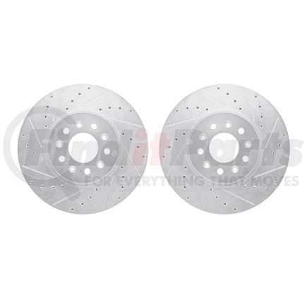 7002-45006 by DYNAMIC FRICTION COMPANY - Brake Rotors - Drilled & Slotted - Silver