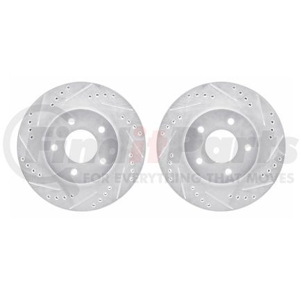 7002-45010 by DYNAMIC FRICTION COMPANY - Brake Rotors - Drilled & Slotted - Silver