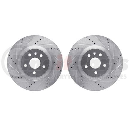 7002-45011 by DYNAMIC FRICTION COMPANY - Brake Rotors - Drilled & Slotted - Silver