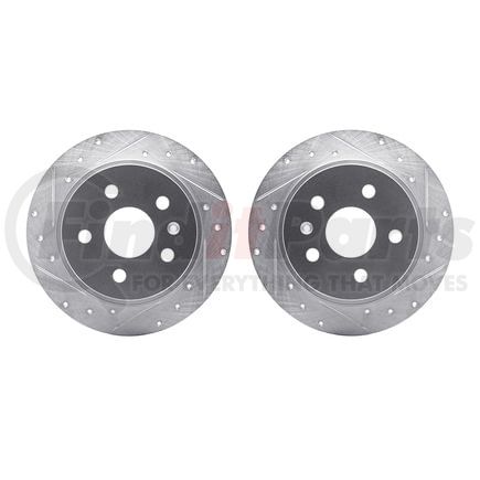 7002-45020 by DYNAMIC FRICTION COMPANY - Brake Rotors - Drilled & Slotted - Silver