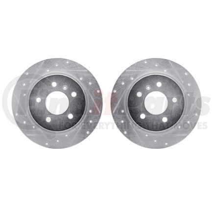 7002-45021 by DYNAMIC FRICTION COMPANY - Brake Rotors - Drilled & Slotted - Silver