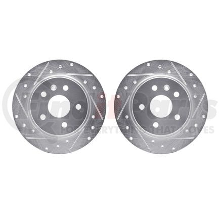 7002-45017 by DYNAMIC FRICTION COMPANY - Brake Rotors - Drilled & Slotted - Silver