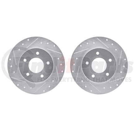 7002-45024 by DYNAMIC FRICTION COMPANY - Brake Rotors - Drilled & Slotted - Silver