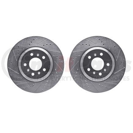 7002-46000 by DYNAMIC FRICTION COMPANY - Brake Rotors - Drilled & Slotted - Silver