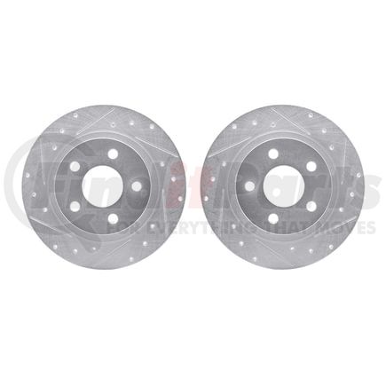 7002-45022 by DYNAMIC FRICTION COMPANY - Brake Rotors - Drilled & Slotted - Silver