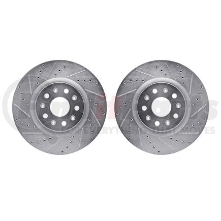 7002-46011 by DYNAMIC FRICTION COMPANY - Brake Rotors - Drilled & Slotted - Silver