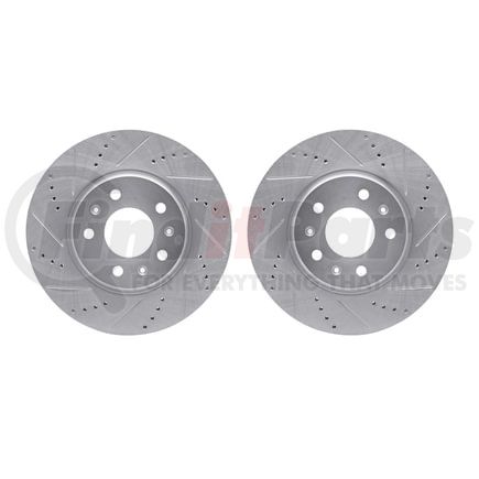 7002-46012 by DYNAMIC FRICTION COMPANY - Brake Rotors - Drilled & Slotted - Silver