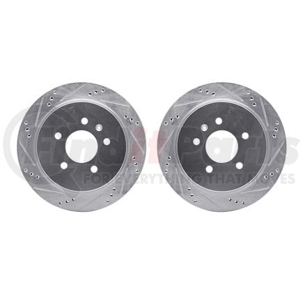 7002-46035 by DYNAMIC FRICTION COMPANY - Brake Rotors - Drilled & Slotted - Silver