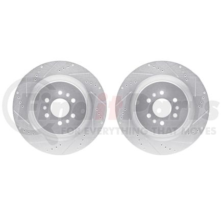 7002-46036 by DYNAMIC FRICTION COMPANY - Brake Rotors - Drilled & Slotted - Silver