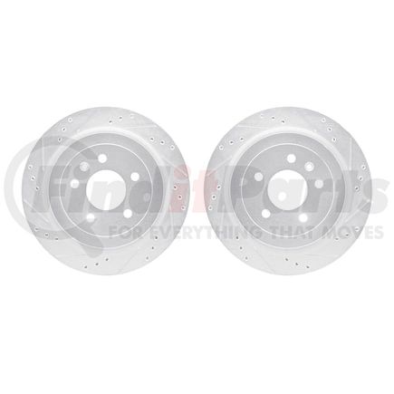 7002-46032 by DYNAMIC FRICTION COMPANY - Brake Rotors - Drilled & Slotted - Silver