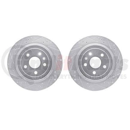 7002-46039 by DYNAMIC FRICTION COMPANY - Brake Rotors - Drilled & Slotted - Silver