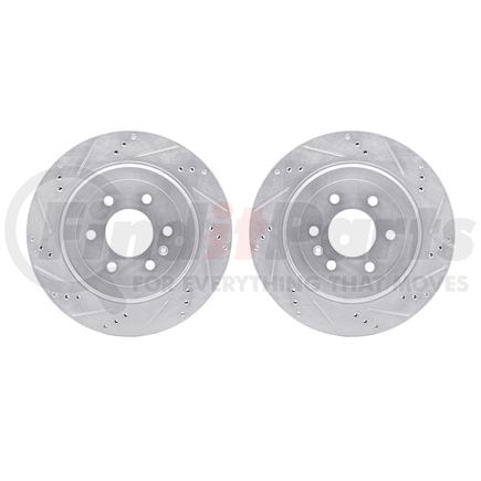 7002-46041 by DYNAMIC FRICTION COMPANY - Brake Rotors - Drilled & Slotted - Silver