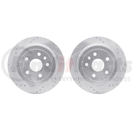 7002-46038 by DYNAMIC FRICTION COMPANY - Brake Rotors - Drilled & Slotted - Silver