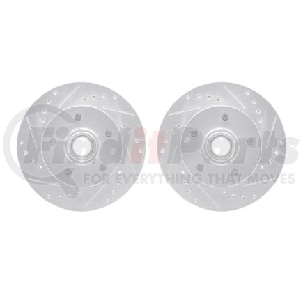 7002-47000 by DYNAMIC FRICTION COMPANY - Brake Rotors - Drilled & Slotted - Silver