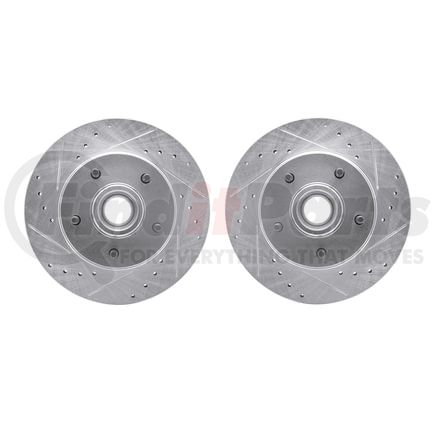 7002-47001 by DYNAMIC FRICTION COMPANY - Brake Rotors - Drilled & Slotted - Silver
