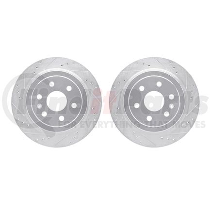 7002-46042 by DYNAMIC FRICTION COMPANY - Brake Rotors - Drilled & Slotted - Silver