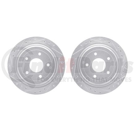 7002-46043 by DYNAMIC FRICTION COMPANY - Brake Rotors - Drilled & Slotted - Silver