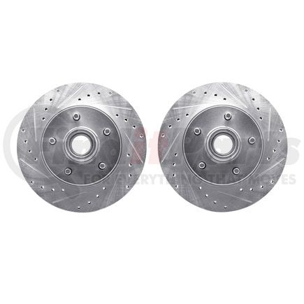 7002-47006 by DYNAMIC FRICTION COMPANY - Brake Rotors - Drilled & Slotted - Silver