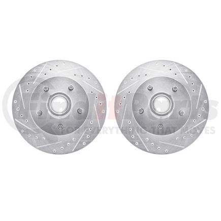 7002-47002 by DYNAMIC FRICTION COMPANY - Brake Rotors - Drilled & Slotted - Silver