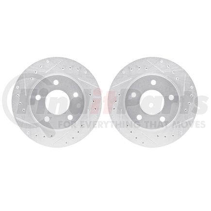 7002-47011 by DYNAMIC FRICTION COMPANY - Brake Rotors - Drilled & Slotted - Silver