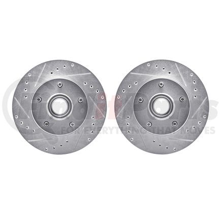 7002-47007 by DYNAMIC FRICTION COMPANY - Brake Rotors - Drilled & Slotted - Silver