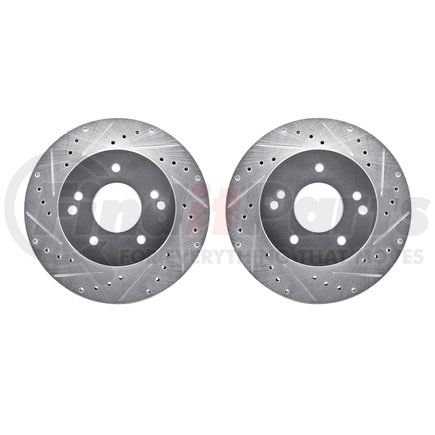 7002-47021 by DYNAMIC FRICTION COMPANY - Brake Rotors - Drilled & Slotted - Silver