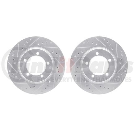 7002-47019 by DYNAMIC FRICTION COMPANY - Brake Rotors - Drilled & Slotted - Silver