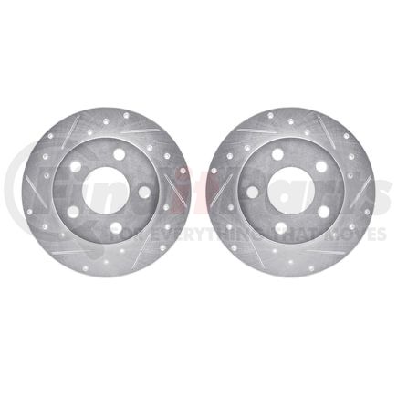 7002-47048 by DYNAMIC FRICTION COMPANY - Brake Rotors - Drilled & Slotted - Silver