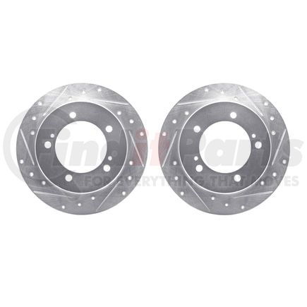 7002-47044 by DYNAMIC FRICTION COMPANY - Brake Rotors - Drilled & Slotted - Silver