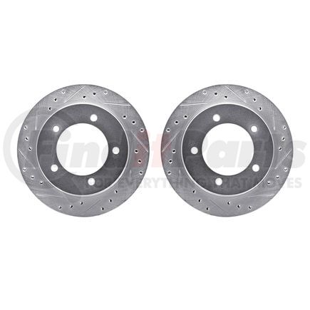 7002-47045 by DYNAMIC FRICTION COMPANY - Brake Rotors - Drilled & Slotted - Silver