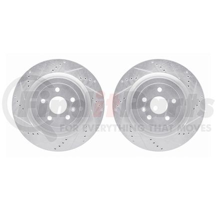 7002-47053 by DYNAMIC FRICTION COMPANY - Brake Rotors - Drilled & Slotted - Silver