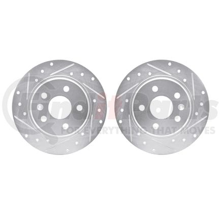 7002-47054 by DYNAMIC FRICTION COMPANY - Brake Rotors - Drilled & Slotted - Silver