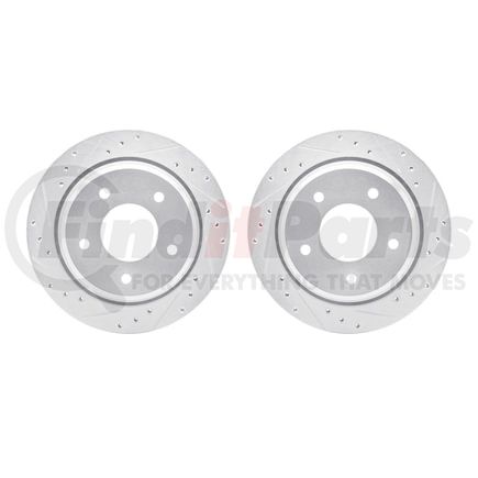 7002-47057 by DYNAMIC FRICTION COMPANY - Brake Rotors - Drilled & Slotted - Silver