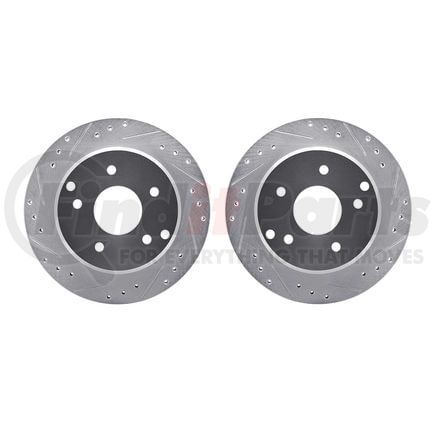 7002-47060 by DYNAMIC FRICTION COMPANY - Brake Rotors - Drilled & Slotted - Silver