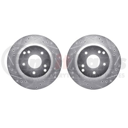 7002-47061 by DYNAMIC FRICTION COMPANY - Brake Rotors - Drilled & Slotted - Silver