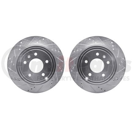 7002-47058 by DYNAMIC FRICTION COMPANY - Brake Rotors - Drilled & Slotted - Silver